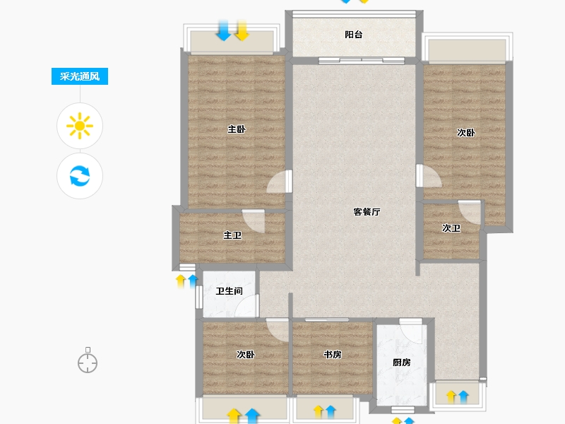 四川省-成都市-中南樾府-118.93-户型库-采光通风