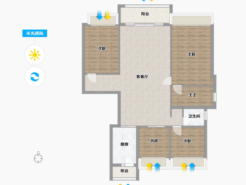 四川省-成都市-中南樾府-112.77-户型库-采光通风