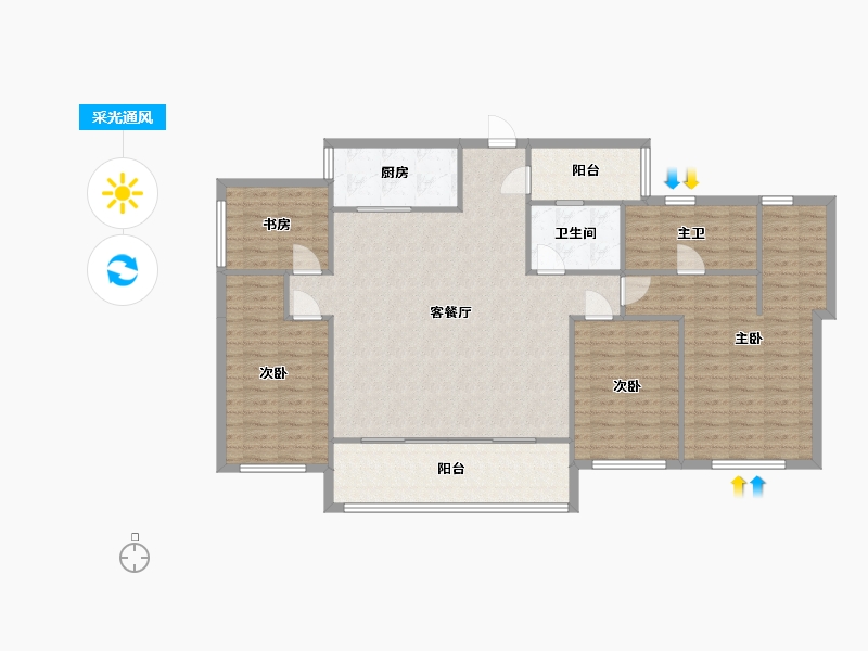 四川省-成都市-中南樾府-137.84-户型库-采光通风