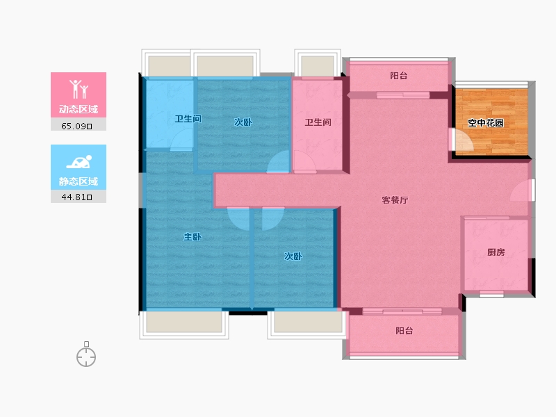 广东省-江门市-保利中央公馆-105.87-户型库-动静分区