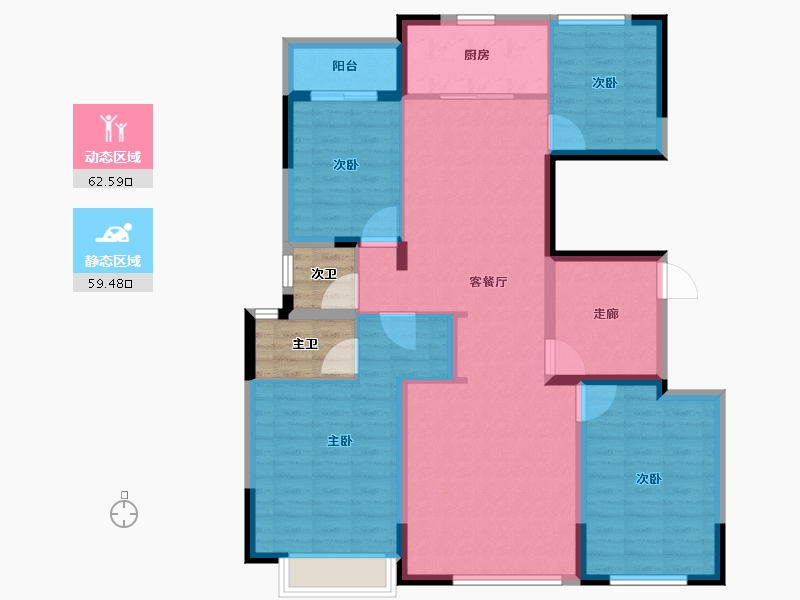 甘肃省-庆阳市-惠风玺院-116.30-户型库-动静分区