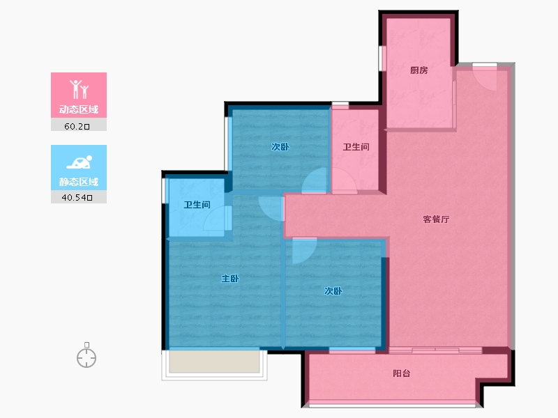 广东省-江门市-保利中央公馆-90.85-户型库-动静分区