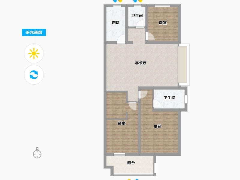 山东省-聊城市-财信·九州印象-96.80-户型库-采光通风