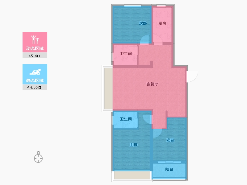 山东省-淄博市-柳泉悦府-79.78-户型库-动静分区