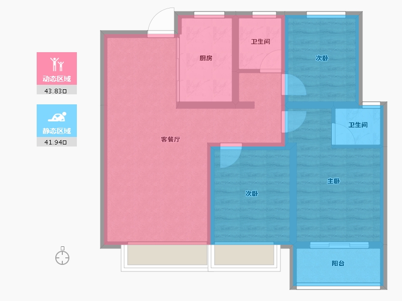 山东省-淄博市-柳泉悦府-75.75-户型库-动静分区