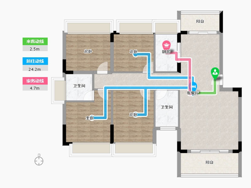 广东省-江门市-东方御璟苑-104.75-户型库-动静线