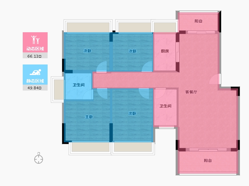 广东省-江门市-东方御璟苑-104.75-户型库-动静分区