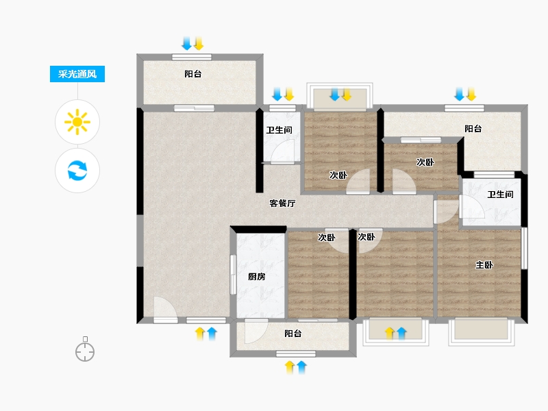 湖南省-郴州市-仁城首府-114.37-户型库-采光通风