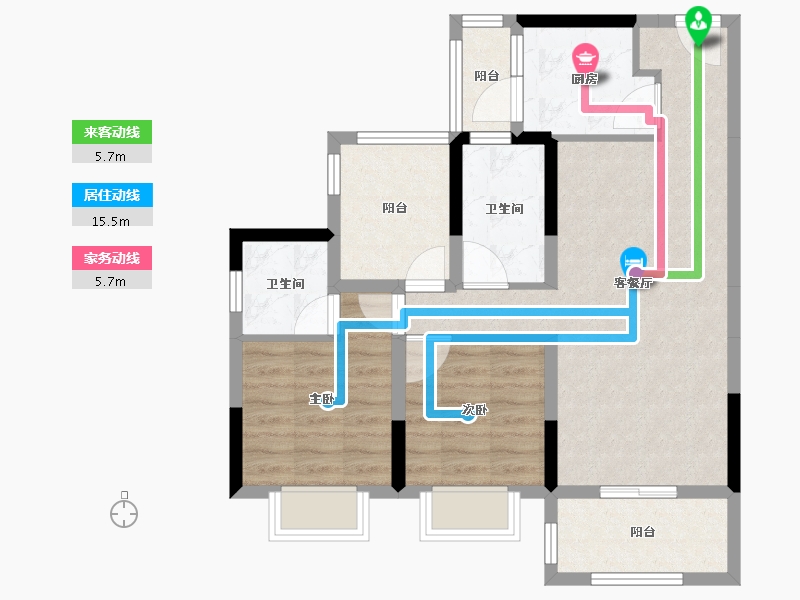 广东省-江门市-合生·云山帝景-72.99-户型库-动静线