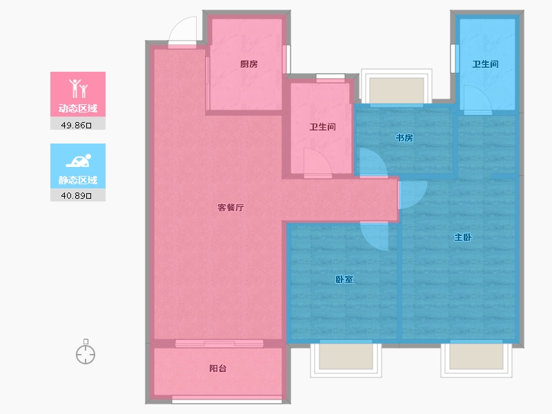 福建省-三明市-瑞泉景苑-81.59-户型库-动静分区