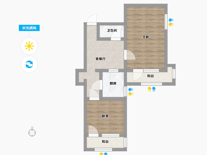 北京-北京市-老山西里-55.00-户型库-采光通风