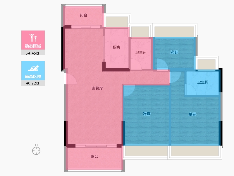 广东省-江门市-东方御璟苑-85.24-户型库-动静分区