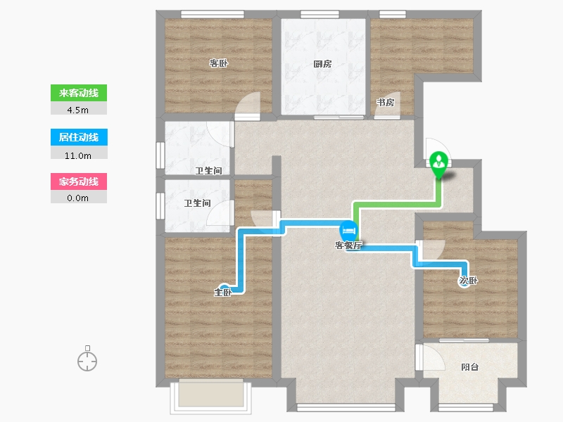 内蒙古自治区-赤峰市-都汇苑小区-100.10-户型库-动静线