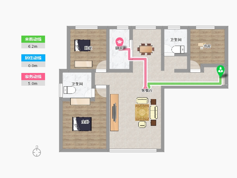 甘肃省-庆阳市-陇悦家园-81.90-户型库-动静线