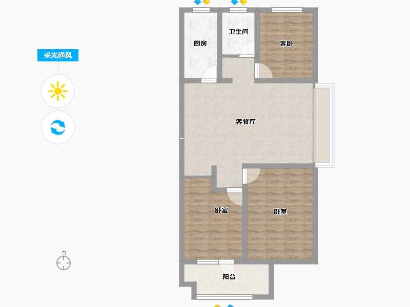 山东省-聊城市-财信·九州印象-84.26-户型库-采光通风