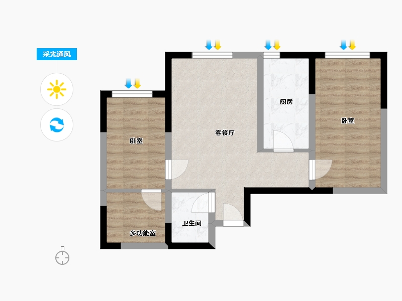 山西省-太原市-太原富力熙悦居-57.00-户型库-采光通风