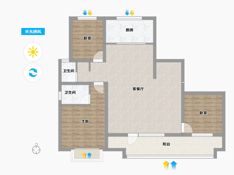 山东省-聊城市-财信·九州印象-99.20-户型库-采光通风