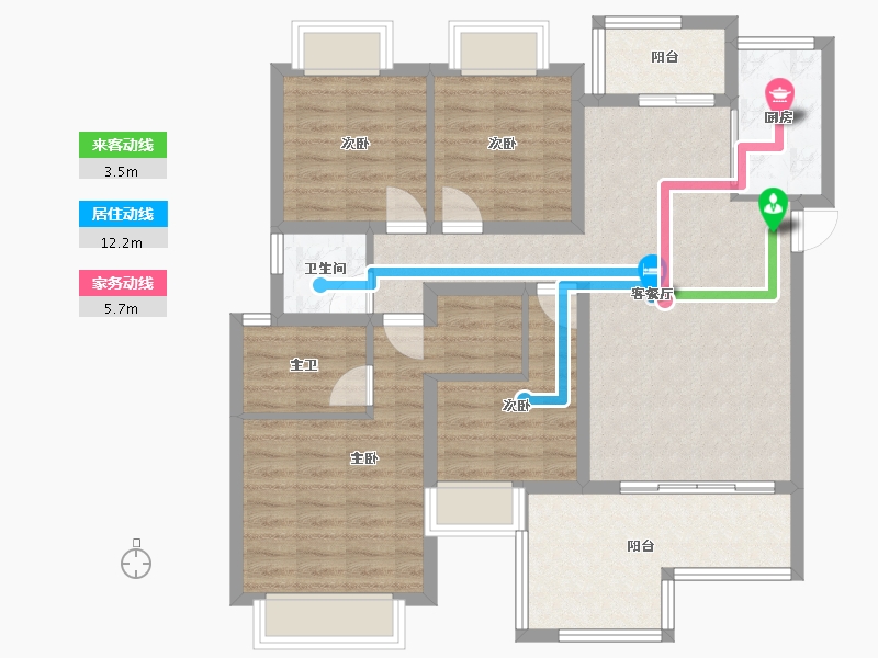 四川省-成都市-蓝光观岭雍锦半岛-99.28-户型库-动静线