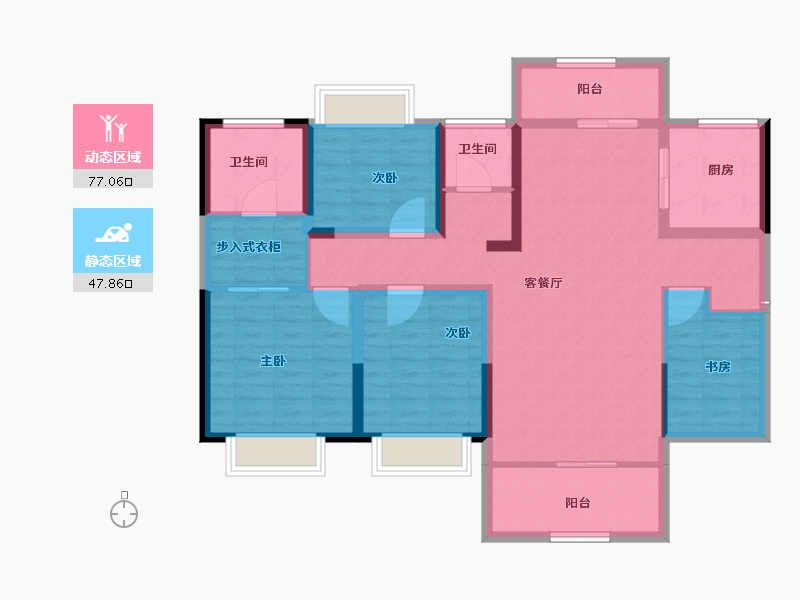 湖南省-郴州市-振兴凤凰名邸-111.40-户型库-动静分区