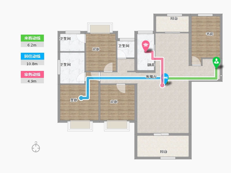 湖南省-郴州市-振兴凤凰名邸-142.30-户型库-动静线