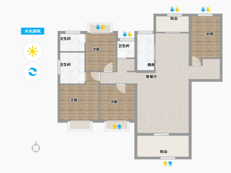 湖南省-郴州市-振兴凤凰名邸-142.30-户型库-采光通风