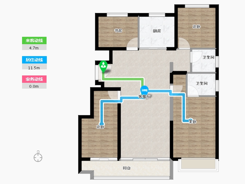 江苏省-盐城市-​新城云樾春秋-104.00-户型库-动静线