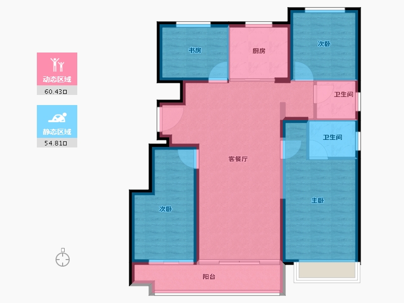 江苏省-盐城市-​新城云樾春秋-104.00-户型库-动静分区