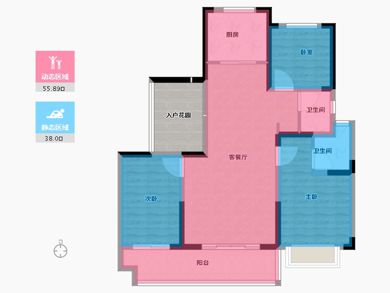 山东省-淄博市-墨香居-91.20-户型库-动静分区