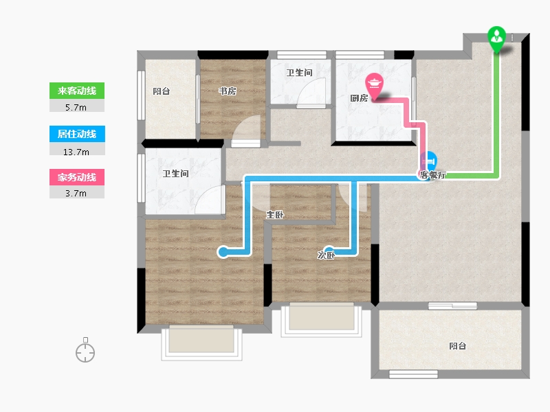 湖南省-郴州市-湖南建工东玺台-93.05-户型库-动静线