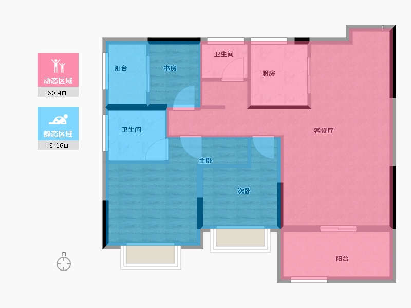 湖南省-郴州市-湖南建工东玺台-93.05-户型库-动静分区