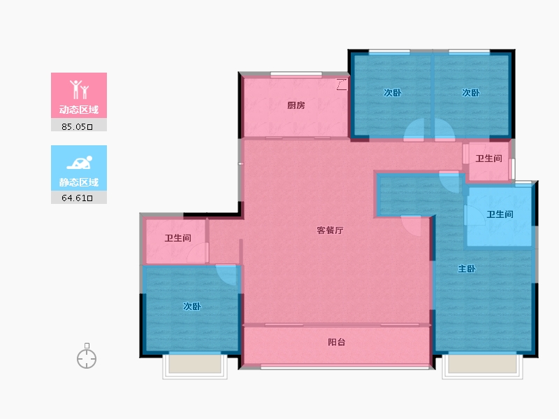 河北省-邯郸市-泽信公馆-135.99-户型库-动静分区