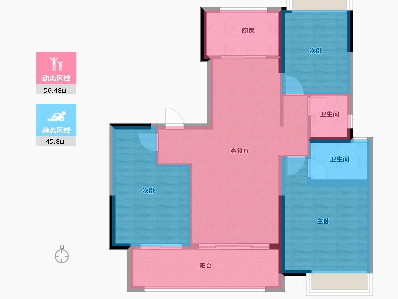 江西省-宜春市-创维瑜园-91.98-户型库-动静分区