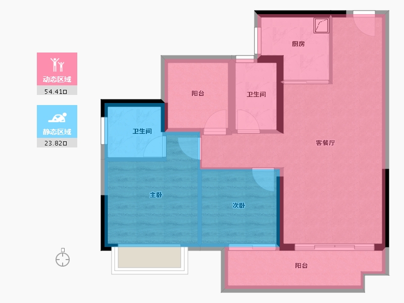 广东省-江门市-融创御府-69.50-户型库-动静分区