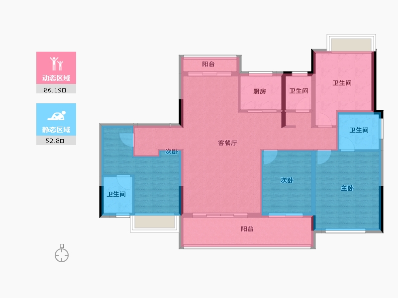 江西省-宜春市-明珠前湖院子-125.53-户型库-动静分区