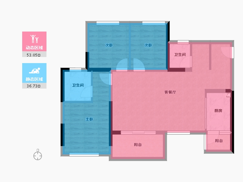 四川省-宜宾市-宜宾金科城-79.79-户型库-动静分区