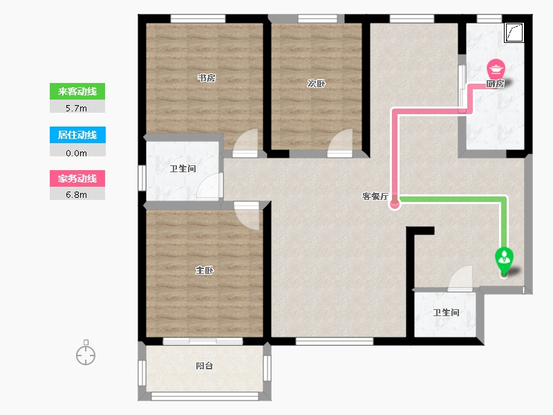 陕西省-咸阳市-秦建东城丽景-112.00-户型库-动静线