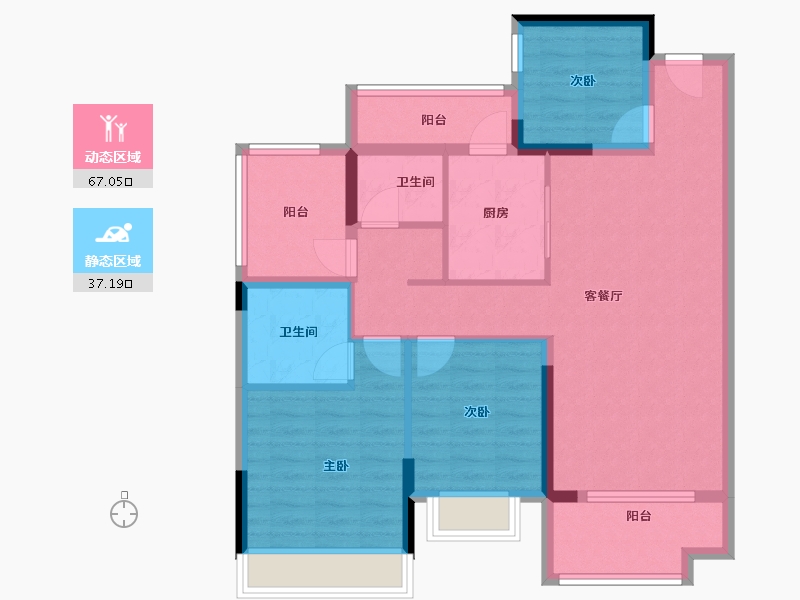 广东省-江门市-敏捷·云锦-92.80-户型库-动静分区