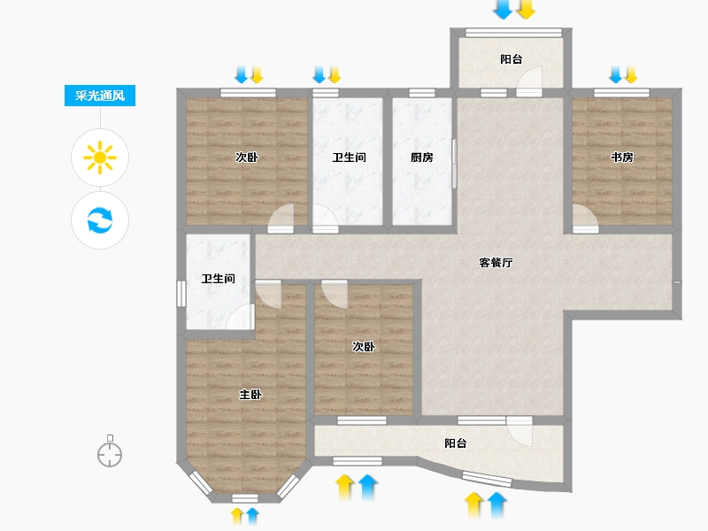 青海省-西宁市-新华联国际旅游城-125.60-户型库-采光通风