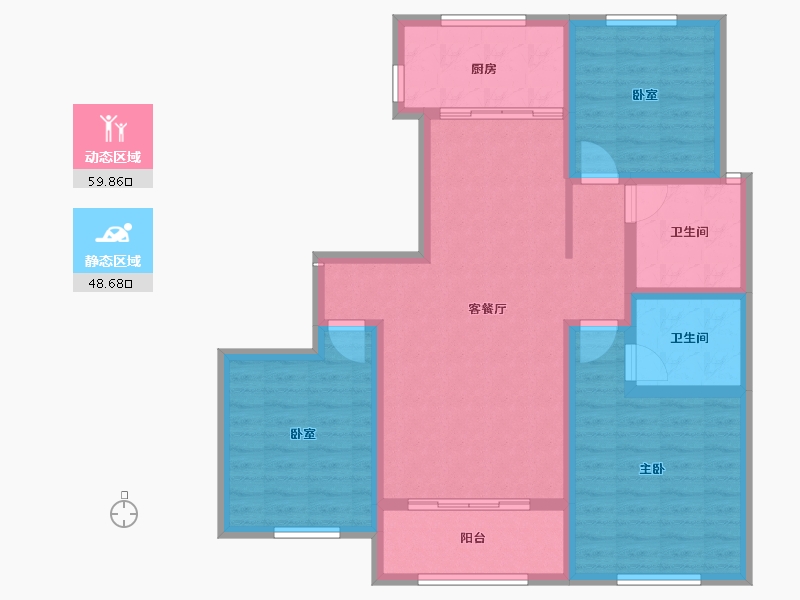 山东省-淄博市-城南壹号-96.80-户型库-动静分区