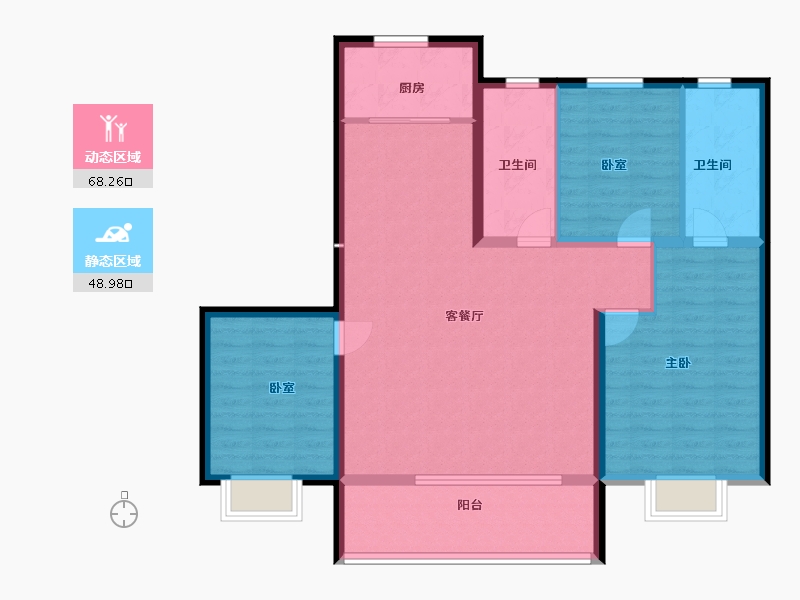 山东省-聊城市-澜庭嘉苑-105.61-户型库-动静分区