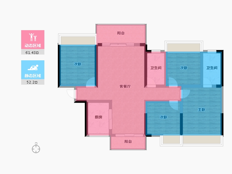 湖南省-张家界市-​澧水嘉园景城-101.23-户型库-动静分区