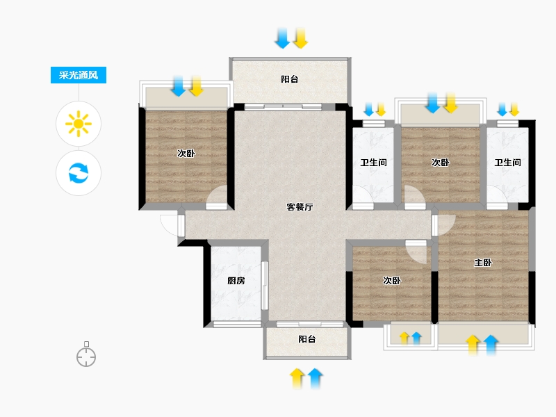 湖南省-张家界市-​澧水嘉园景城-101.23-户型库-采光通风