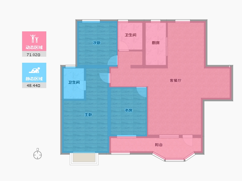 青海省-西宁市-新华联国际旅游城-107.20-户型库-动静分区