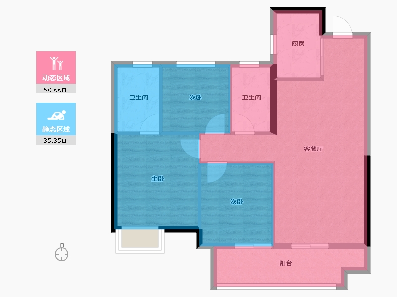 福建省-三明市-融侨观邸-77.61-户型库-动静分区