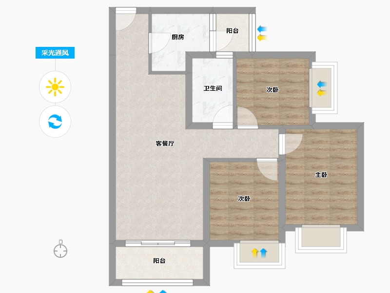 四川省-成都市-朗诗未来街区-67.23-户型库-采光通风