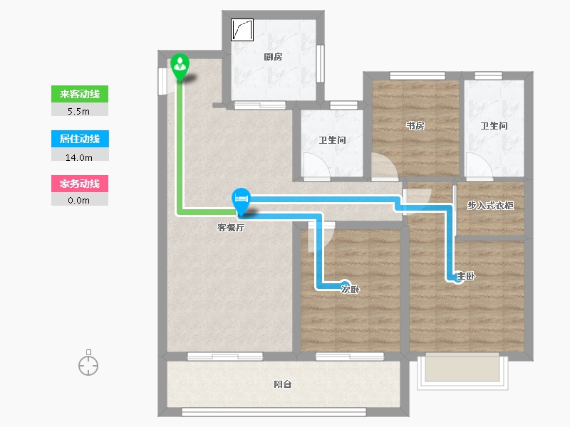 陕西省-咸阳市-融创时光宸阅-89.51-户型库-动静线