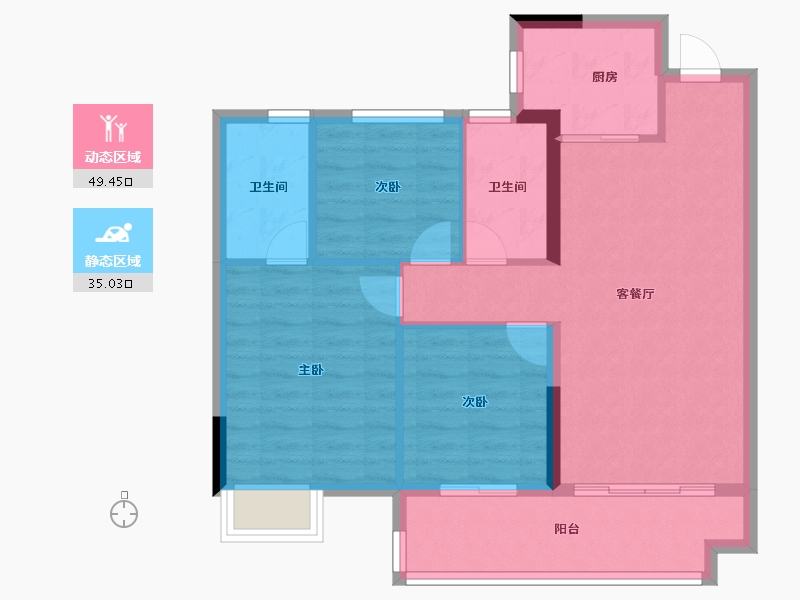 福建省-三明市-碧桂园岚溪源著-76.00-户型库-动静分区