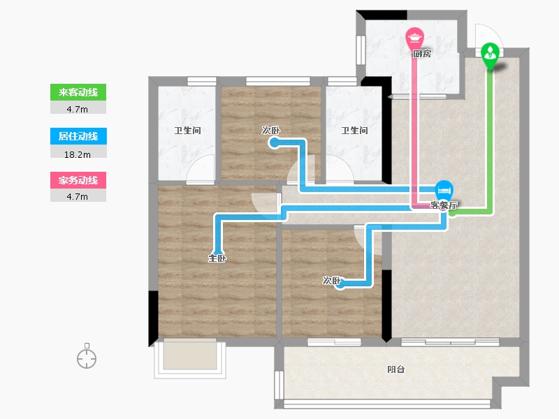 福建省-三明市-碧桂园岚溪源著-76.00-户型库-动静线