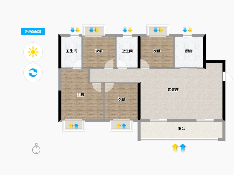 福建省-三明市-融侨观邸-108.00-户型库-采光通风