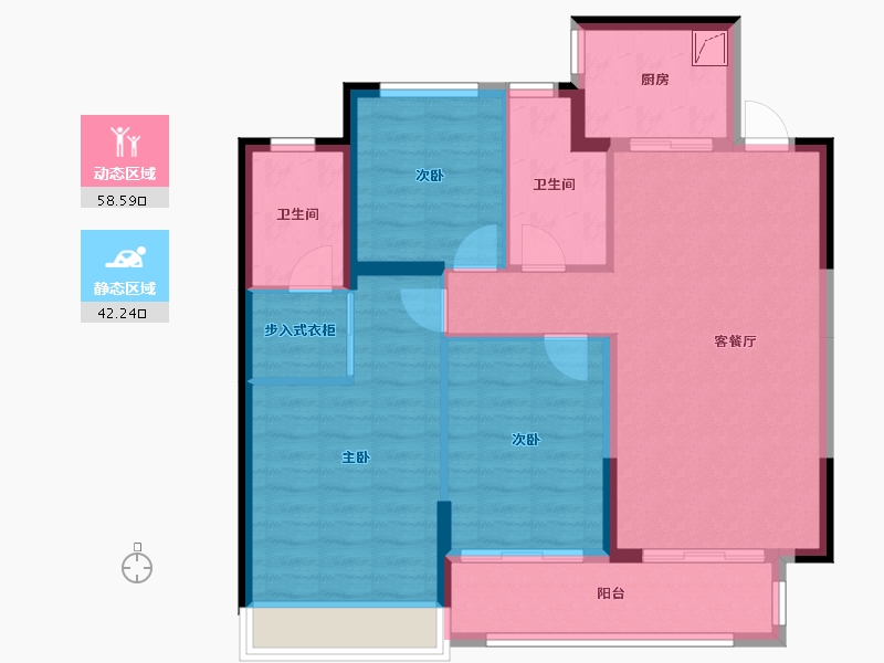 河南省-驻马店市-西湖家园-95.20-户型库-动静分区